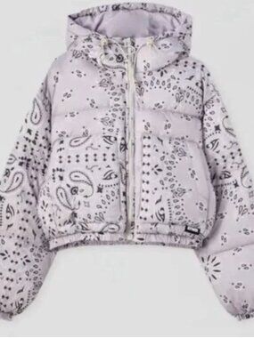 Pull & bear purple bandana puffer